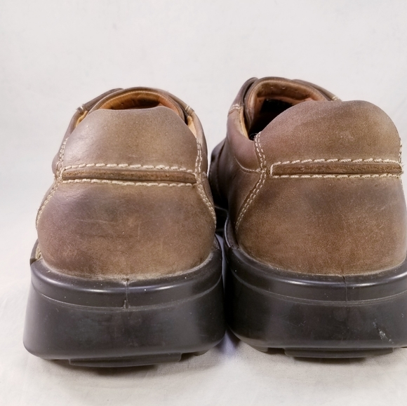ECCO FUSION SEAWALKER MEN BROWN LEATHER OXFORDS LACES SHOES SIZE 45/11 - Picture 5 of 11